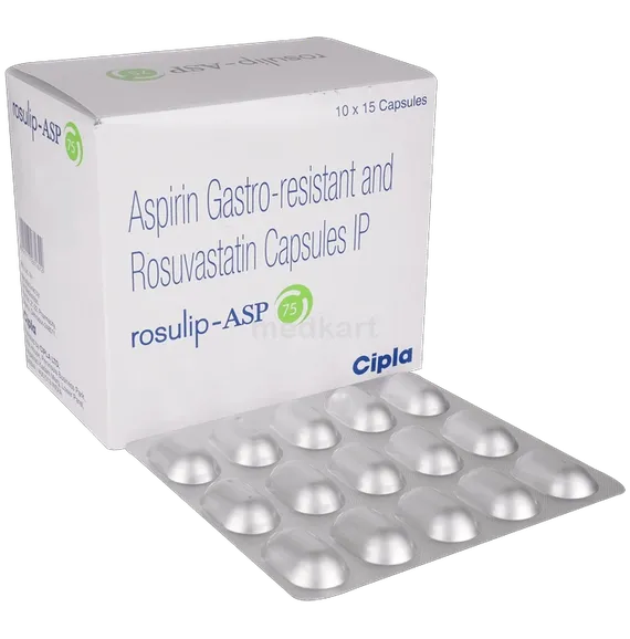 rosulip asp 10/75mg capsule 15's